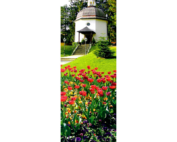 Lesezeichen Kapelle mit Blumen